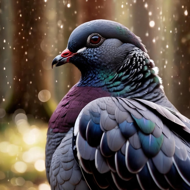 Le pigeon est un animal sauvage vivant dans la nature et faisant partie de l'écosystème.