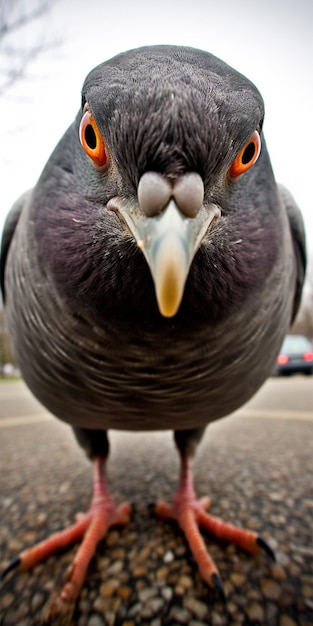 Photo pigeon en plein visage généré par l'ia