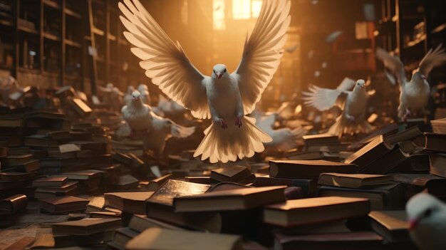 Photo des pigeons blancs papier peint hd 8k