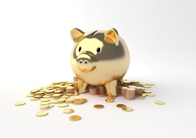 Piggy bank avec des pièces de monnaie