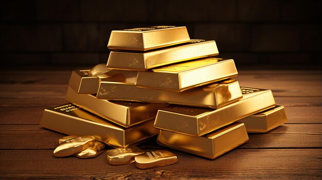 Une pile de barres d'or