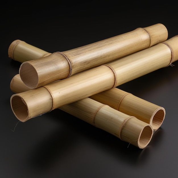 Une pile de bâtons de bambou avec le mot bambou dessus