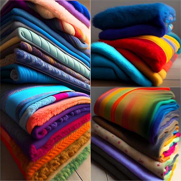 Une pile de belles couvertures colorées