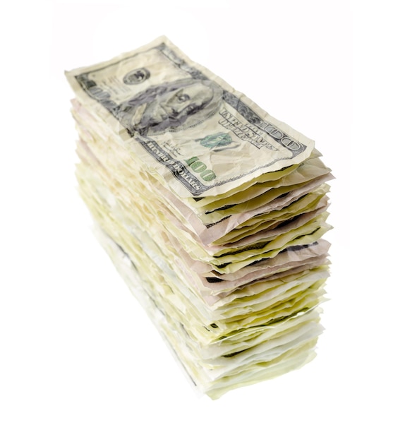 Pile de billets de cent dollars