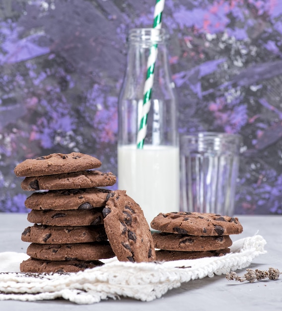 Pile de biscuits au chocolat ronds