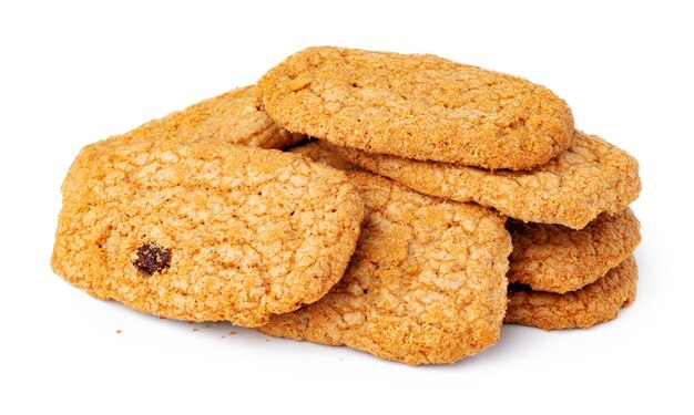 Pile de biscuits à l'avoine isolés