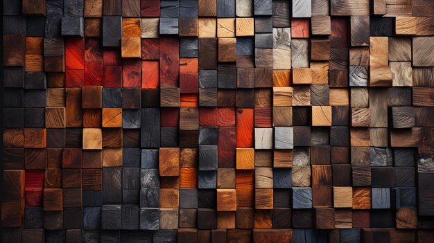 Pile de blocs abstraits sur le mur pour le fond de texture d'architecture industrielle vieillie en bois