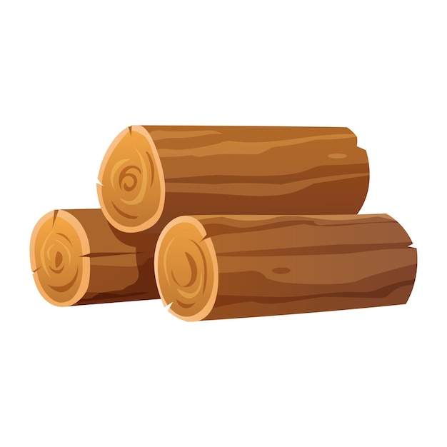 Une pile de bois de chauffage isolée sur un fond blanc