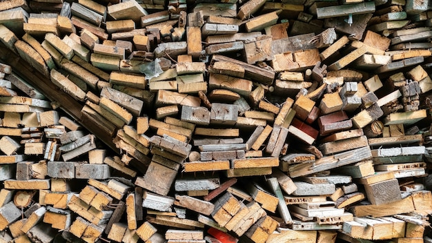 Pile de bois de chauffage, vue rapprochée