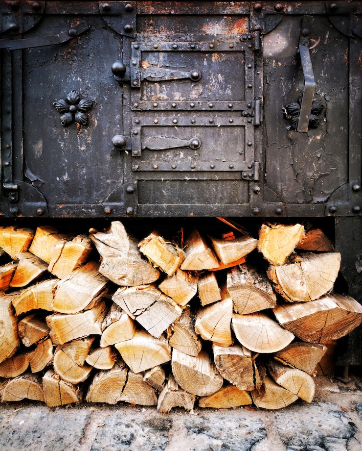 Photo une pile de bois de chauffage