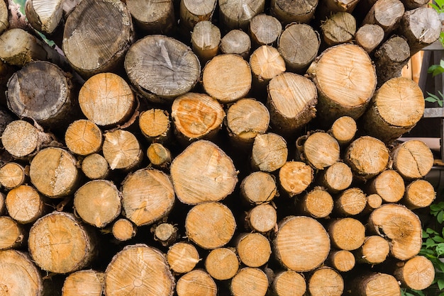 Pile de bois de chauffage