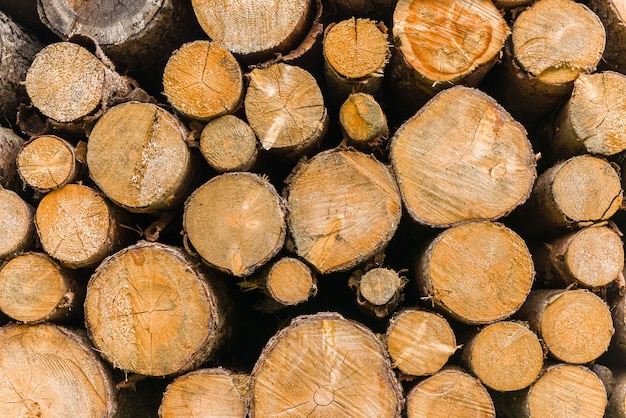Pile de bois de chauffage