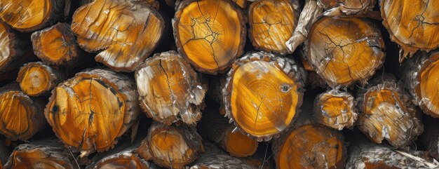 Une pile de bois coupé