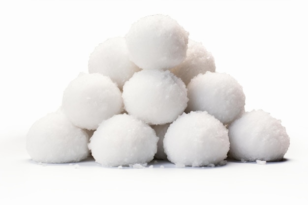 Pile de boules de coton blanches sur fond blanc sur une surface blanche ou transparente PNG Arrière-plan transparent