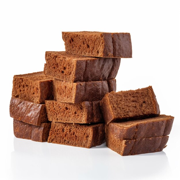 Une pile de brownies avec le mot chocolat sur le dessus