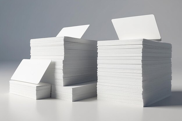 Photo une pile de cartes blanches rendu en 3d