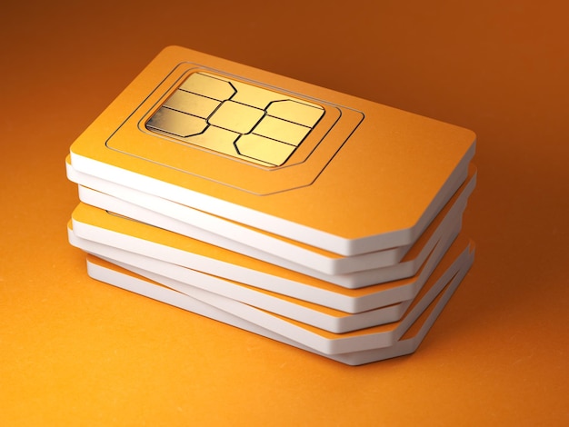 Pile de cartes à puce sim orange pour téléphone mobile