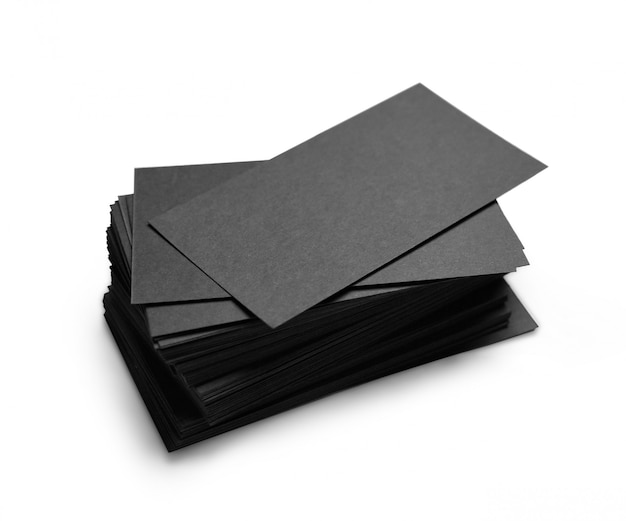 Pile de cartes de visite noires