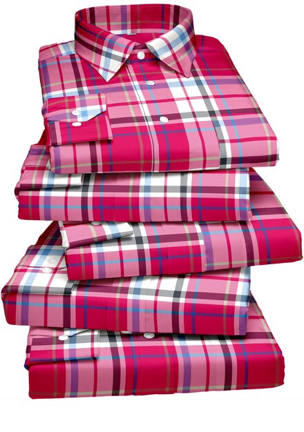 Photo une pile de chemises à carreaux roses avec le mot flanelle dessus.