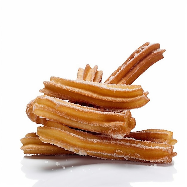 Photo une pile de churros avec du sucre sur le dessus