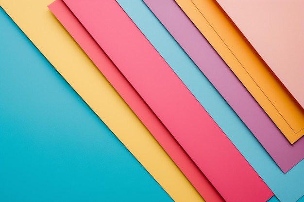 une pile colorée de papier coloré avec des bandes de différentes couleurs