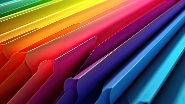 Une pile colorée de papier de couleur arc-en-ciel