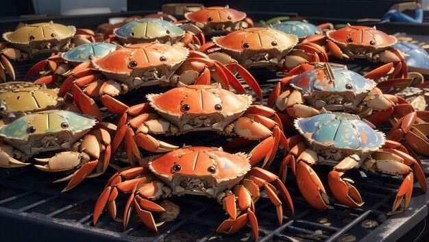 La pile de crabes sur le gril Le puzzle de Daphne Allen Pixiv Holographie Ektachrome Capture