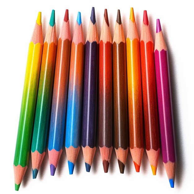 une pile de crayons de couleurs avec des couleurs différentes