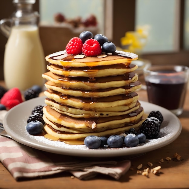 Pile de crêpes rustique, dessert prêt à manger