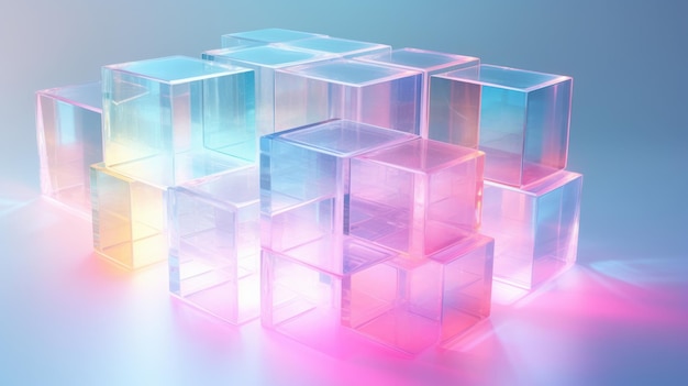 Une pile de cubes colorés