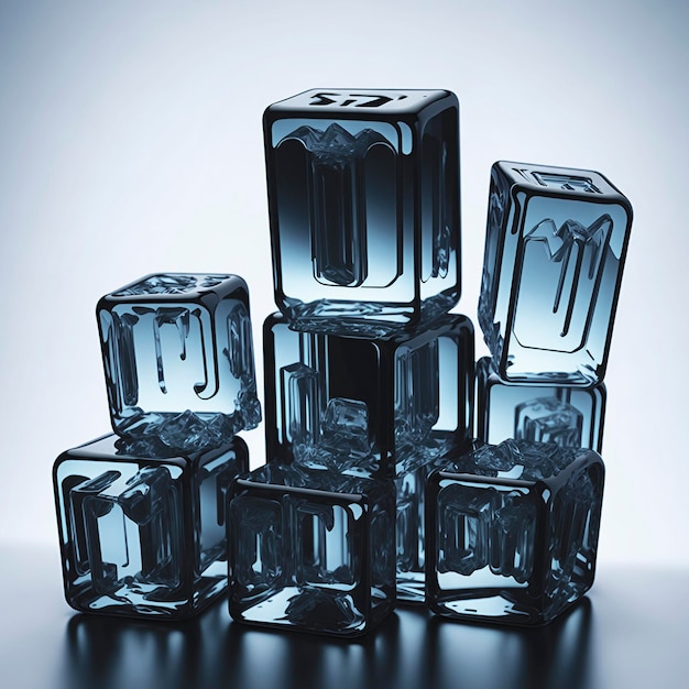 Une pile de cubes de verre