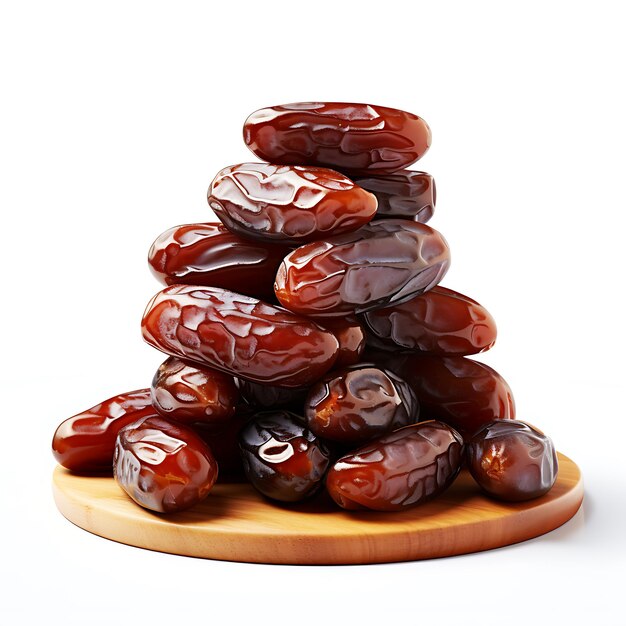 pile de dates sur fond blanc