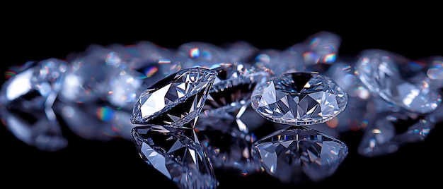 pile de diamants avec un fond sombre représentant la richesse