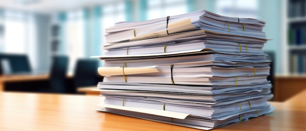 Pile de documents sur le bureau Image créée numériquement