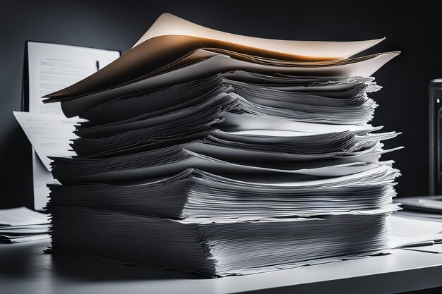 pile de documents sur la table dans le bureau pile de documents dans le bureau