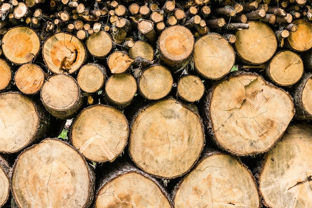 Pile de fond de bois de chauffage