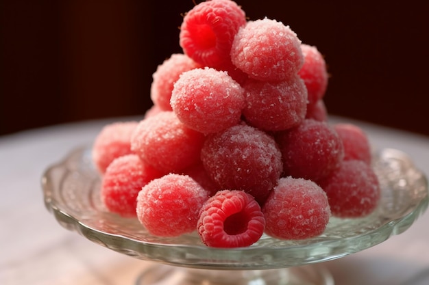 Une pile de framboises sucrées et piquantes