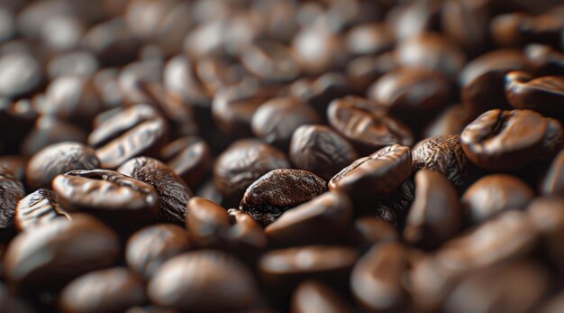 Une pile de grains de café torréfiés