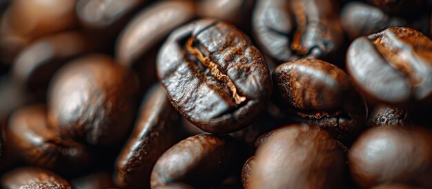 Une pile de grains de café torréfiés