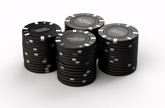 une pile de jetons de poker noirs