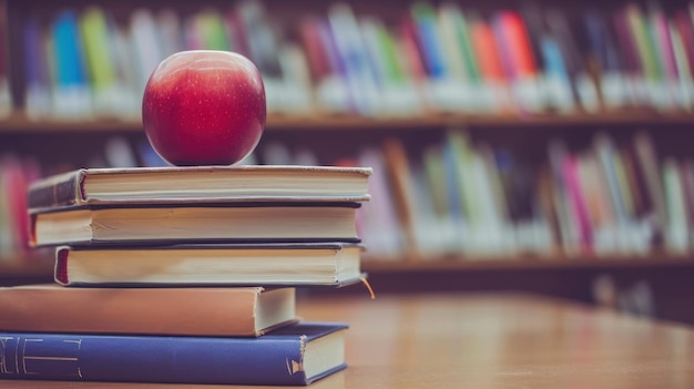 Pile de livres avec Apple en haut