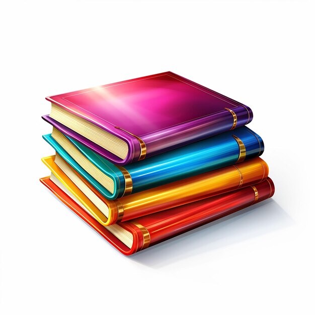 une pile de livres colorés avec une couverture colorée