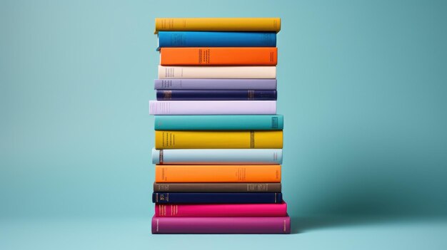 Une pile de livres colorés soigneusement rangés