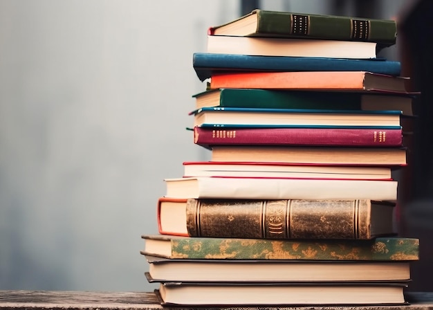 Une pile de livres sur le devant