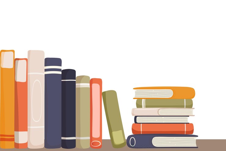Photo la pile de livres est bordée en png avec une illustration colorée et un fond transparent.