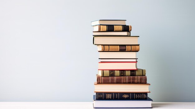 Une pile de livres sur un fond blanc