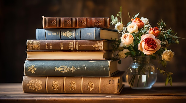 Pile de livres de fond