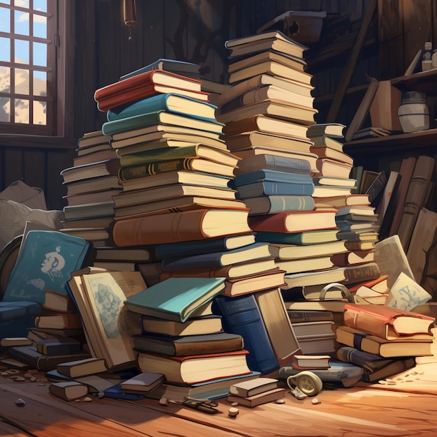 Une pile de livres