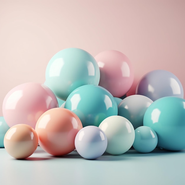 une pile d'œufs de Pâques colorés sur une table.