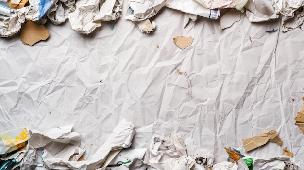 Une pile de papier déchiré sur la table